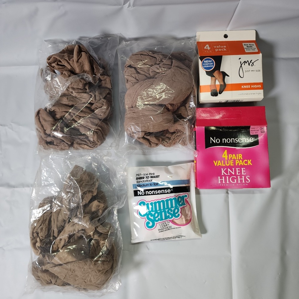 Vintage Pantyhose Thigh and Knee High Hosiery lot Hanes No Nonsense JMS Variety